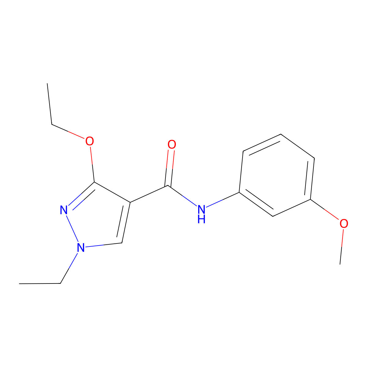 3-ethoxy-1-ethyl-N-(3-methoxyphenyl)-1H-pyrazole-4-carboxamide molecular structure, CAS 1014028-11-5