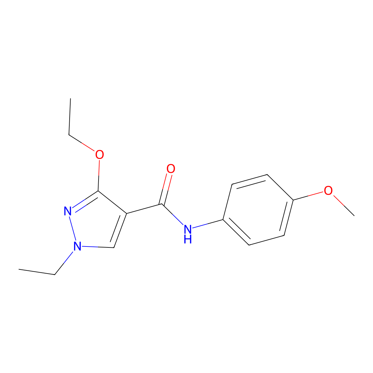 3-ethoxy-1-ethyl-N-(4-methoxyphenyl)-1H-pyrazole-4-carboxamide molecular structure, CAS 1014028-20-6