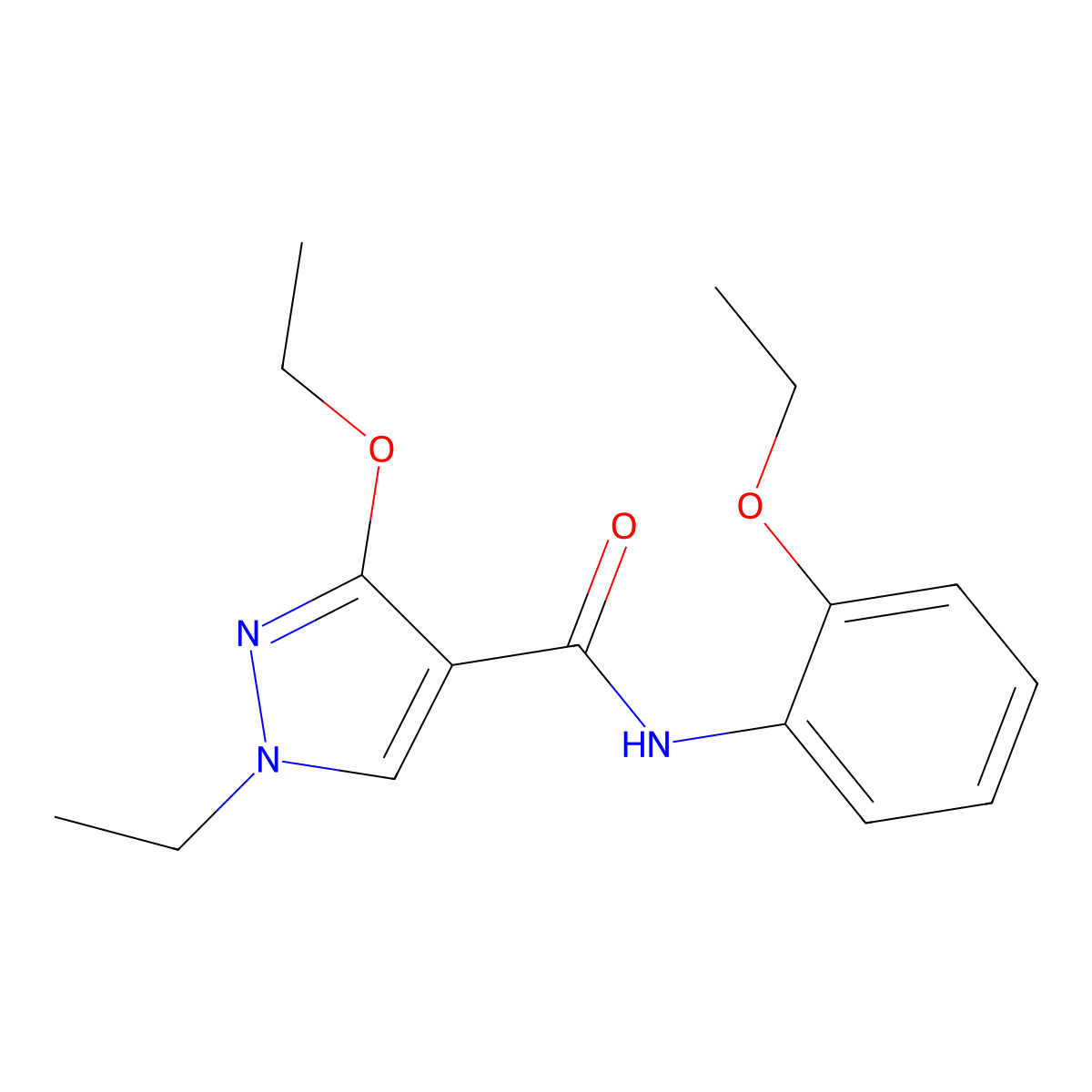 3-ethoxy-N-(2-ethoxyphenyl)-1-ethyl-1H-pyrazole-4-carboxamide molecular structure, CAS 1014028-27-3