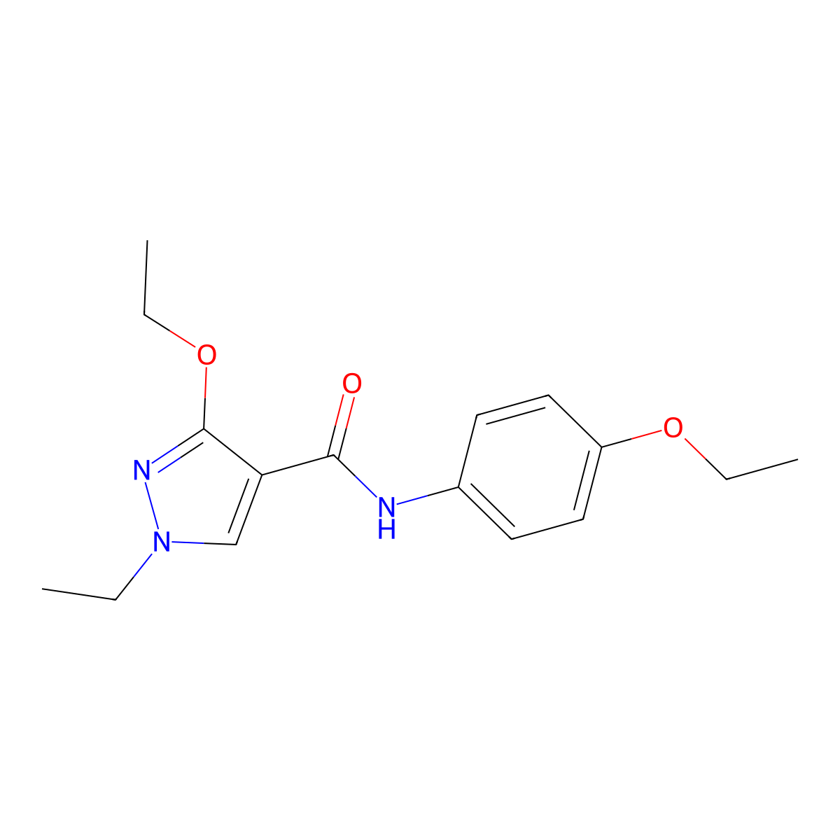 3-ethoxy-N-(4-ethoxyphenyl)-1-ethyl-1H-pyrazole-4-carboxamide molecular structure, CAS 1014028-34-2