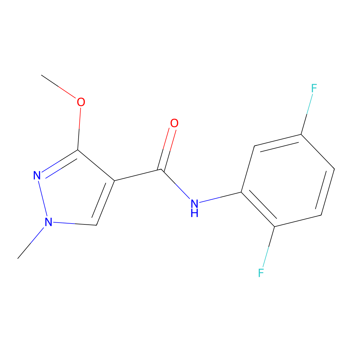 N-(2,5-difluorophenyl)-3-methoxy-1-methyl-1H-pyrazole-4-carboxamide molecular structure, CAS 1014028-50-2