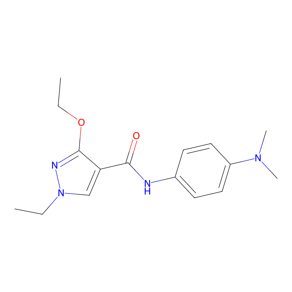 N-[4-(dimethylamino)phenyl]-3-ethoxy-1-ethyl-1H-pyrazole-4-carboxamide molecular structure, CAS 1014028-61-5
