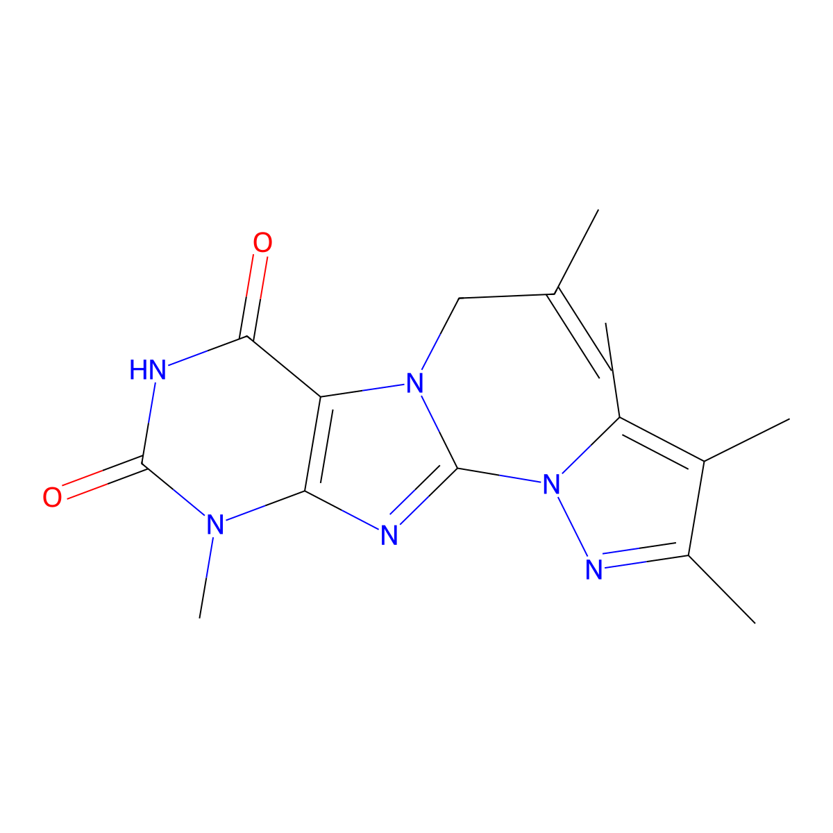 3-Methyl-7-(2-methylprop-2-enyl)-8-(3,4,5-trimethylpyrazolyl)-1,3,7-trihydropu rine-2,6-dione molecular structure, CAS 1014029-01-6