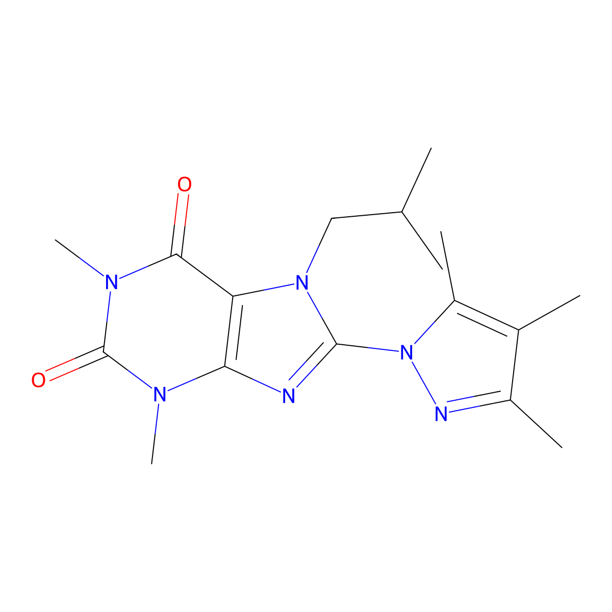 1,3-dimethyl-7-(2-methylpropyl)-8-(3,4,5-trimethyl-1H-pyrazol-1-yl)-2,3,6,7-tetrahydro-1H-purine-2,6-dione molecular structure, CAS 1014031-44-7