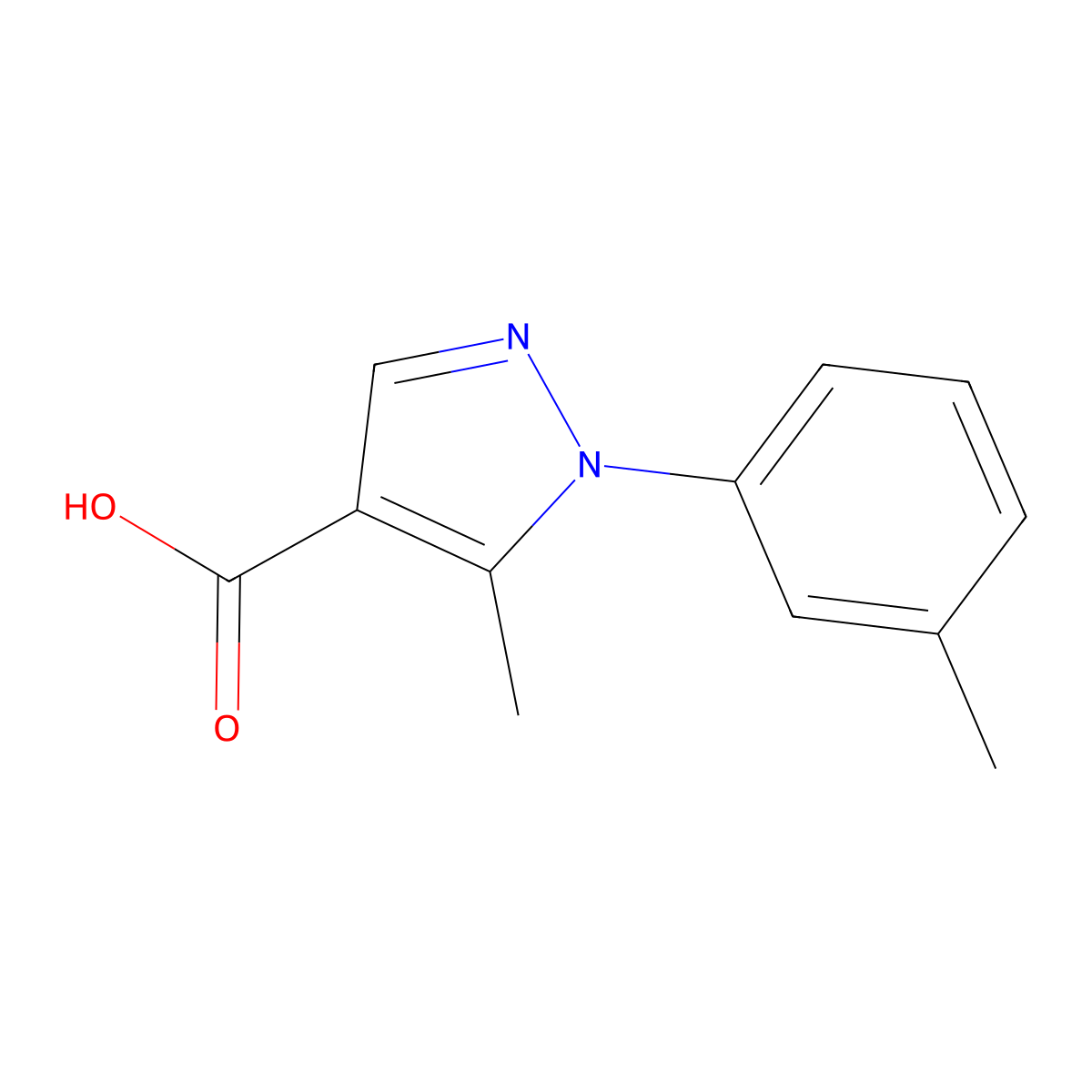 5-methyl-1-(3-methylphenyl)-1H-pyrazole-4-carboxylic acid molecular structure, CAS 1014039-19-0