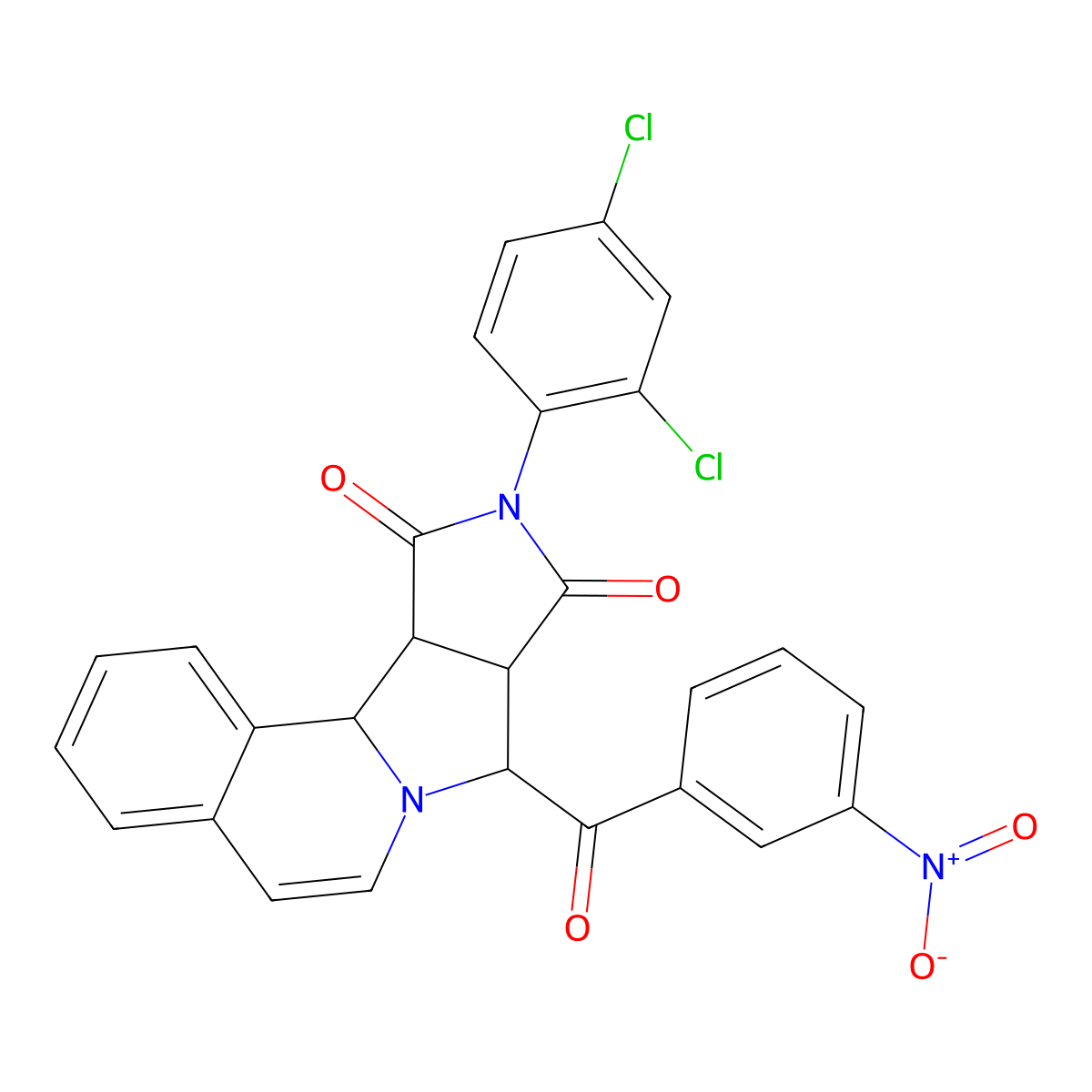 (11S,12R,16S)-14-(2,4-dichlorophenyl)-11-(3-nitrobenzoyl)-10,14-diazatetracyclo[8.6.0.02,7.012,16]hexadeca-2,4,6,8-tetraene-13,15-dione molecular structure, CAS 1014041-16-7