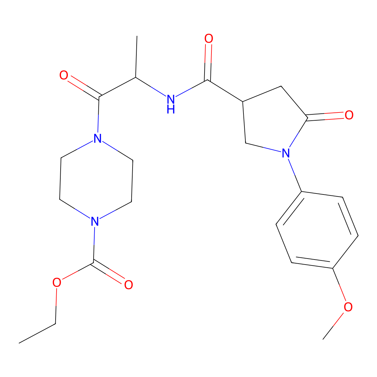 ethyl 4-(N-{[1-(4-methoxyphenyl)-5-oxopyrrolidin-3-yl]carbonyl}-L-alanyl)piperazine-1-carboxylate molecular structure, CAS 1014043-33-4