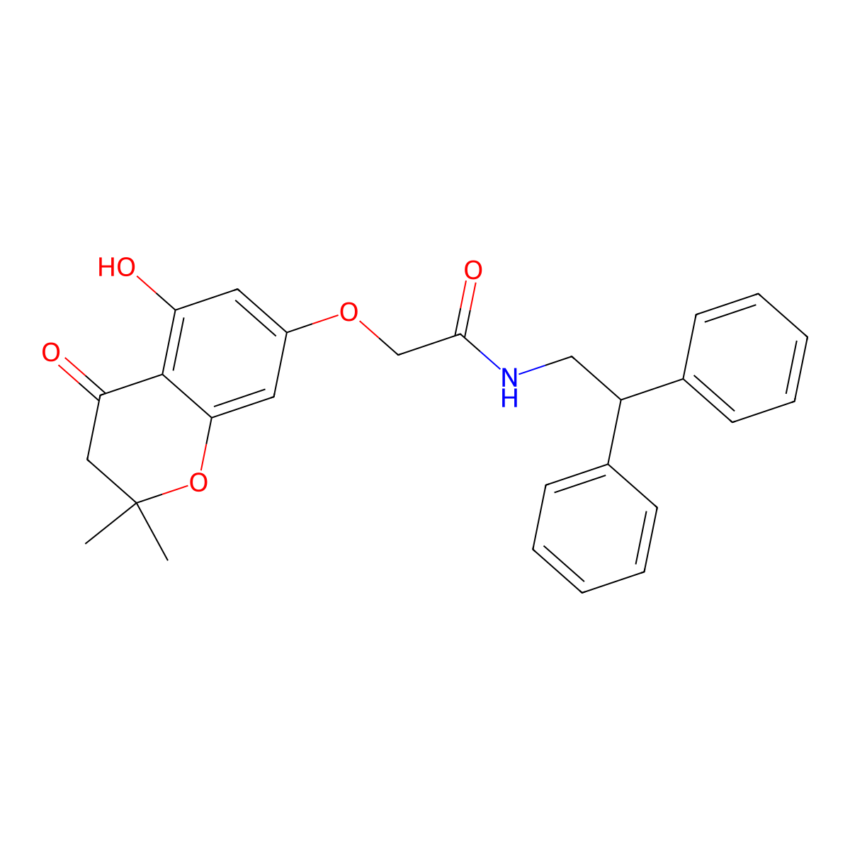 N-(2,2-diphenylethyl)-2-[(5-hydroxy-2,2-dimethyl-4-oxo-3,4-dihydro-2H-chromen-7-yl)oxy]acetamide molecular structure, CAS 1014044-04-2