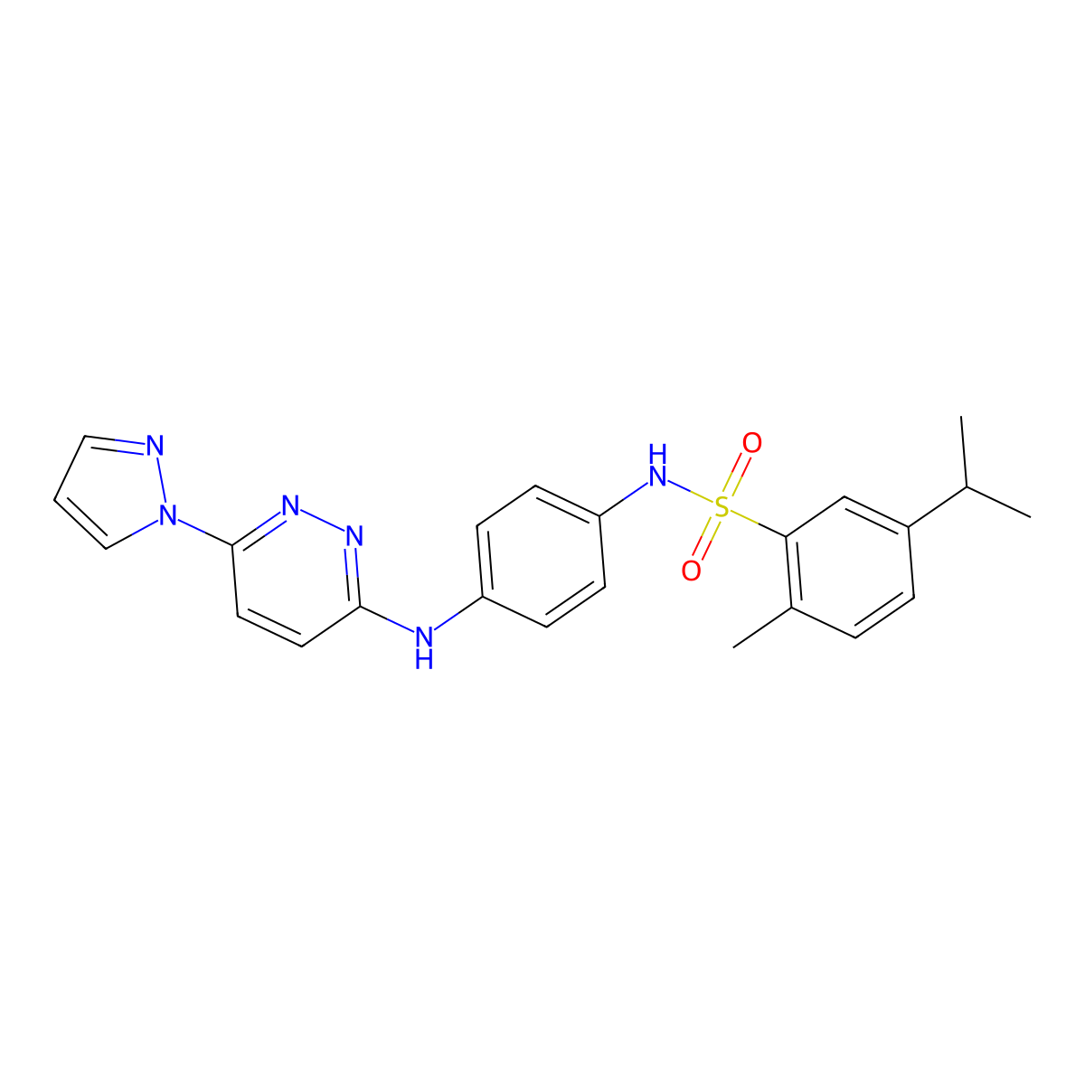 N-(4-((6-(1H-pyrazol-1-yl)pyridazin-3-yl)amino)phenyl)-5-isopropyl-2-methylbenzenesulfonamide molecular structure, CAS 1014045-46-5