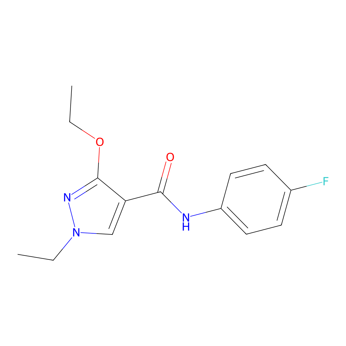 3-ethoxy-1-ethyl-N-(4-fluorophenyl)-1H-pyrazole-4-carboxamide molecular structure, CAS 1014045-54-5