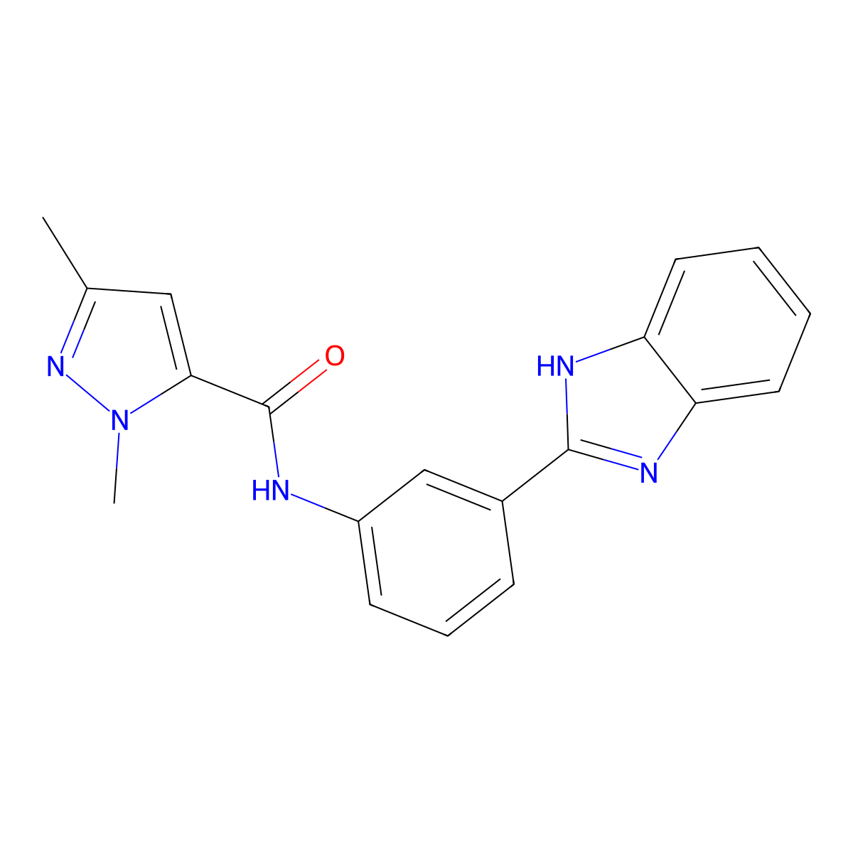 N-[3-(1H-1,3-benzodiazol-2-yl)phenyl]-1,3-dimethyl-1H-pyrazole-5-carboxamide molecular structure, CAS 1014045-67-0