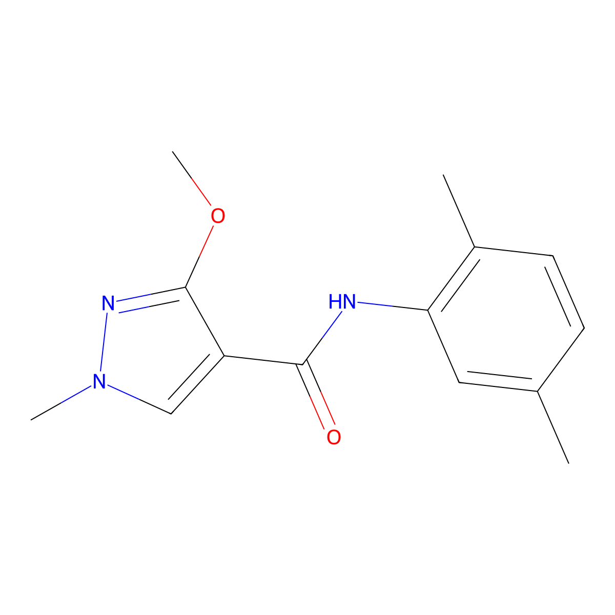 N-(2,5-dimethylphenyl)-3-methoxy-1-methyl-1H-pyrazole-4-carboxamide molecular structure, CAS 1014045-68-1
