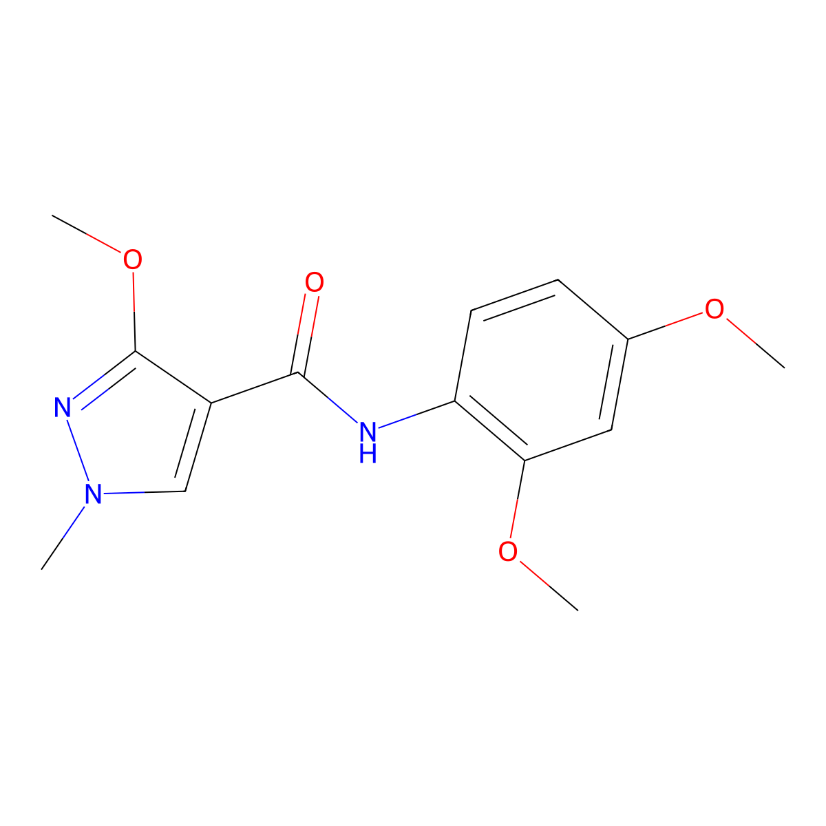 N-(2,4-dimethoxyphenyl)-3-methoxy-1-methyl-1H-pyrazole-4-carboxamide molecular structure, CAS 1014045-84-1
