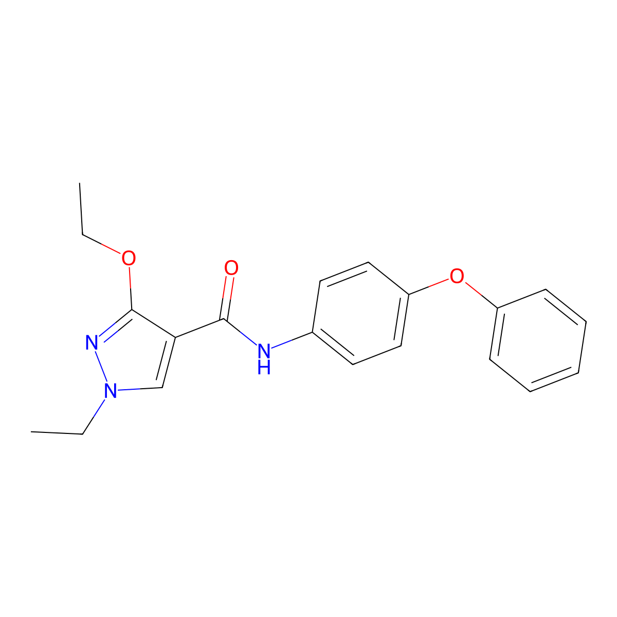 3-ethoxy-1-ethyl-N-(4-phenoxyphenyl)-1H-pyrazole-4-carboxamide molecular structure, CAS 1014045-89-6