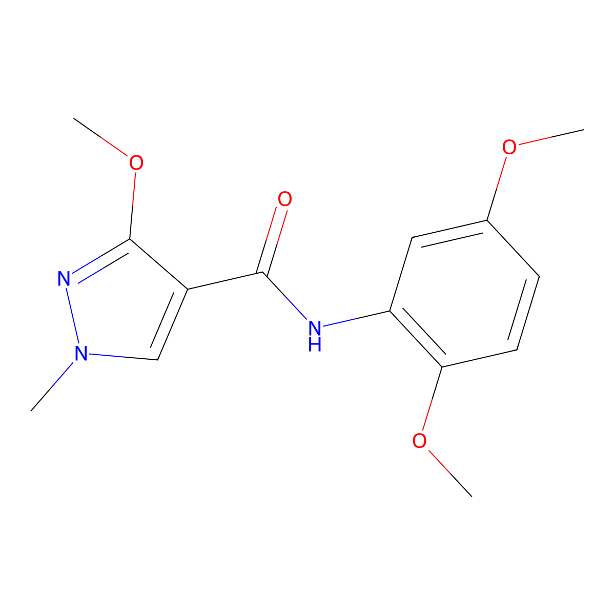 N-(2,5-dimethoxyphenyl)-3-methoxy-1-methyl-1H-pyrazole-4-carboxamide molecular structure, CAS 1014045-91-0