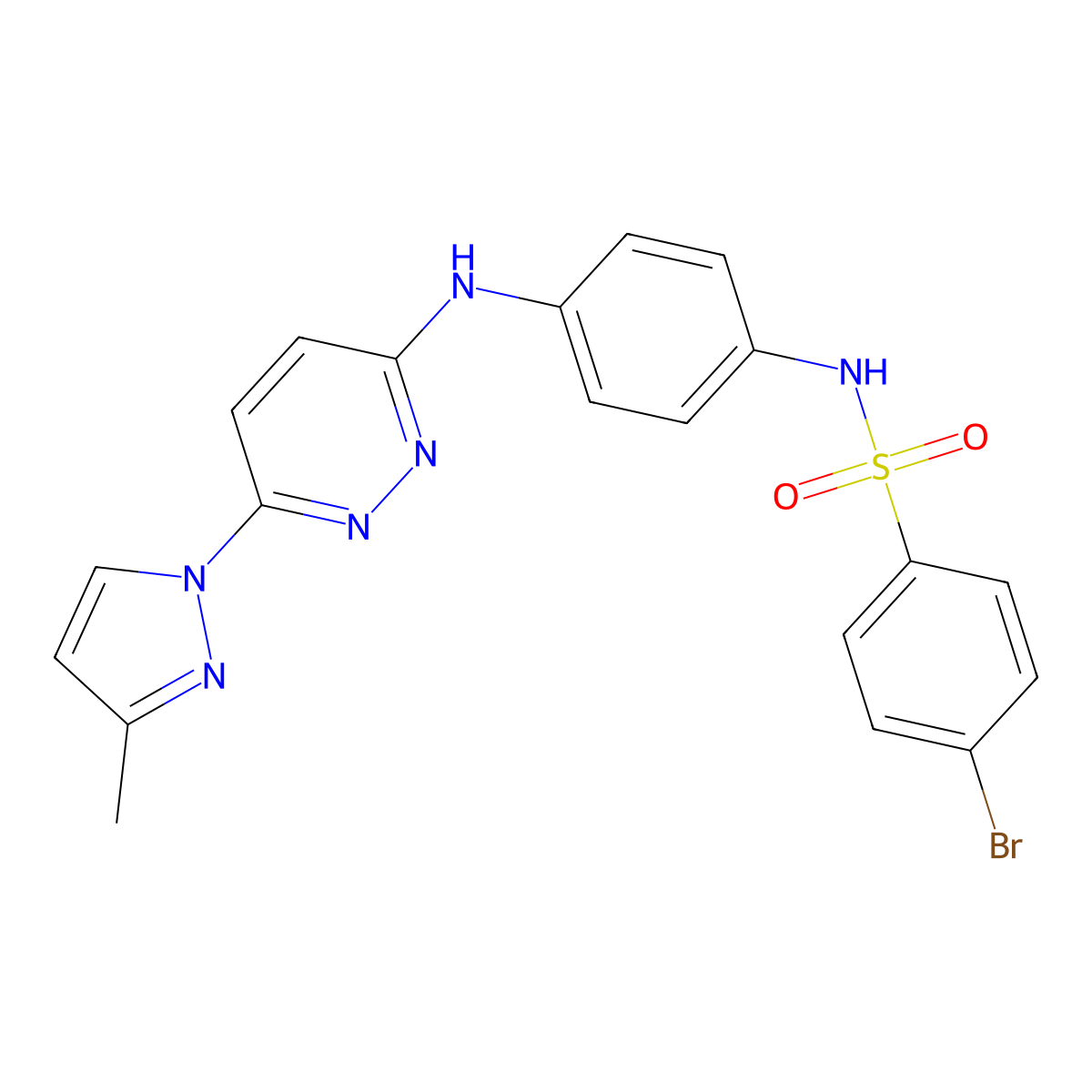 4-bromo-N-(4-((6-(3-methyl-1H-pyrazol-1-yl)pyridazin-3-yl)amino)phenyl)benzenesulfonamide molecular structure, CAS 1014046-23-1