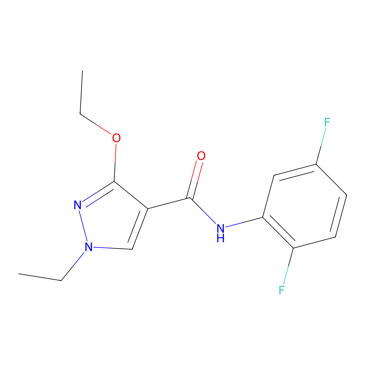 N-(2,5-difluorophenyl)-3-ethoxy-1-ethyl-1H-pyrazole-4-carboxamide molecular structure, CAS 1014046-32-2