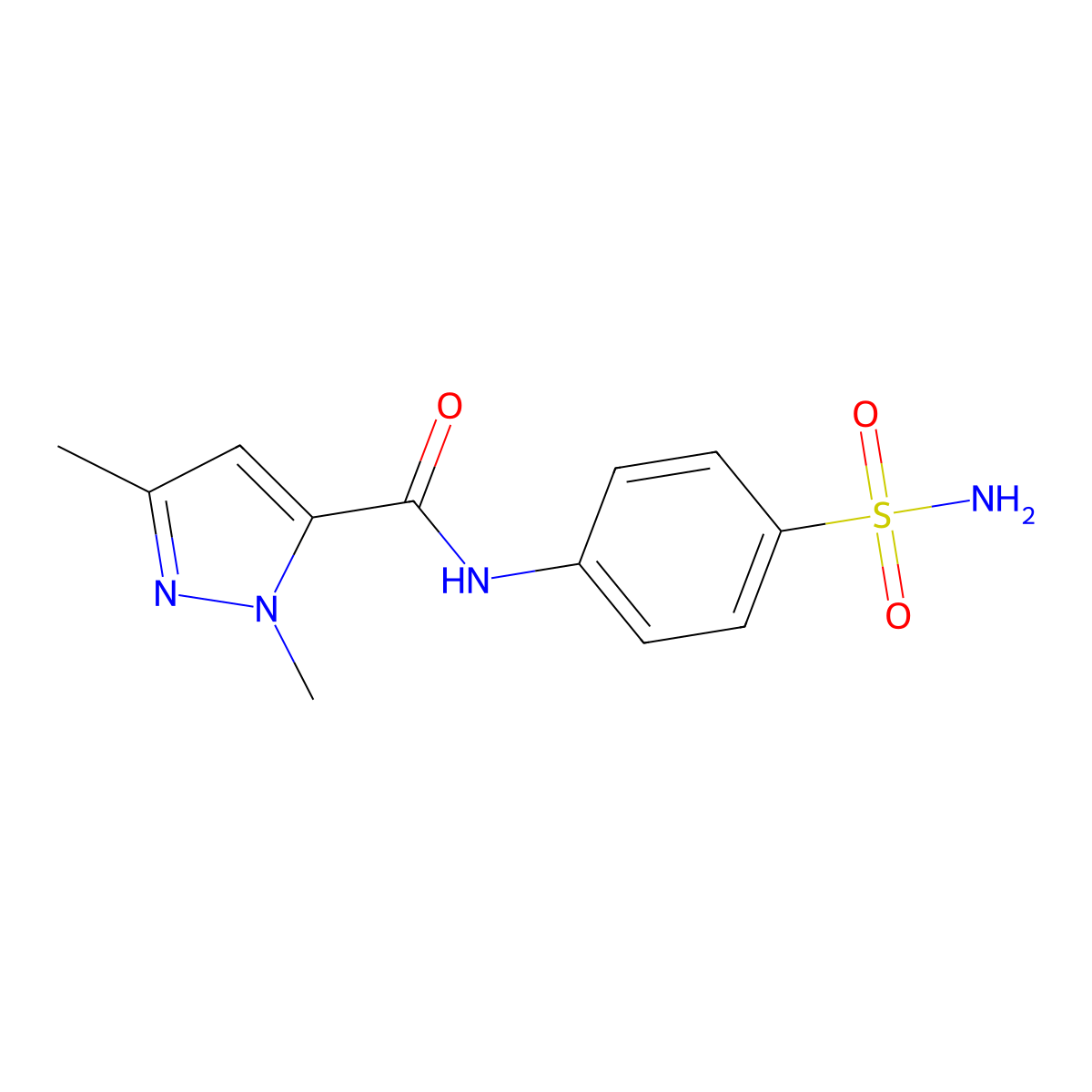 1,3-dimethyl-N-(4-sulfamoylphenyl)-1H-pyrazole-5-carboxamide molecular structure, CAS 1014046-44-6
