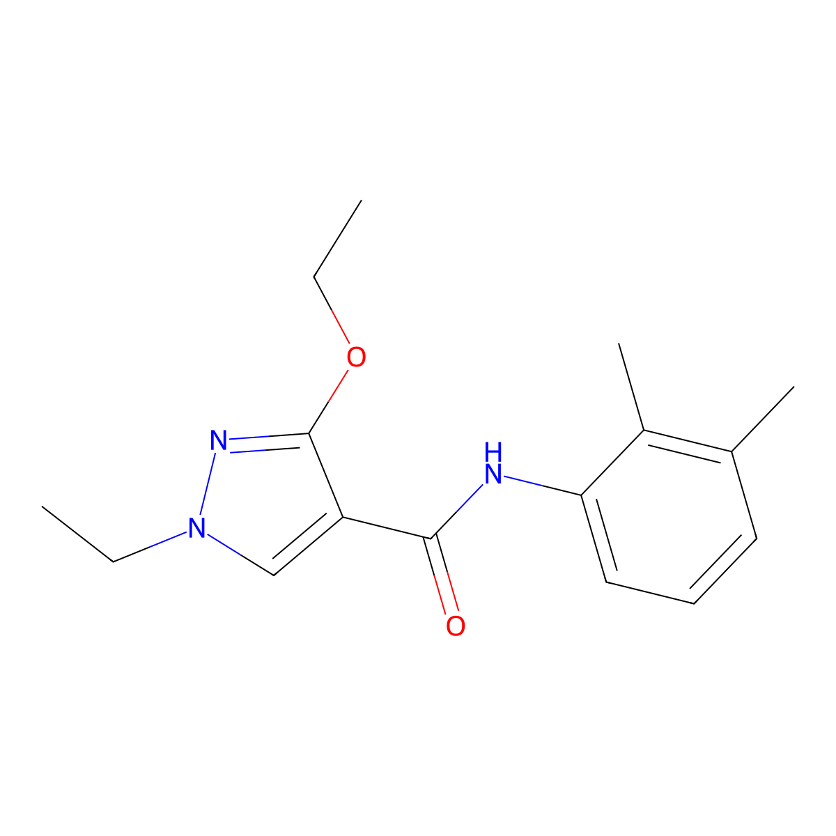 N-(2,3-dimethylphenyl)-3-ethoxy-1-ethyl-1H-pyrazole-4-carboxamide molecular structure, CAS 1014046-71-9