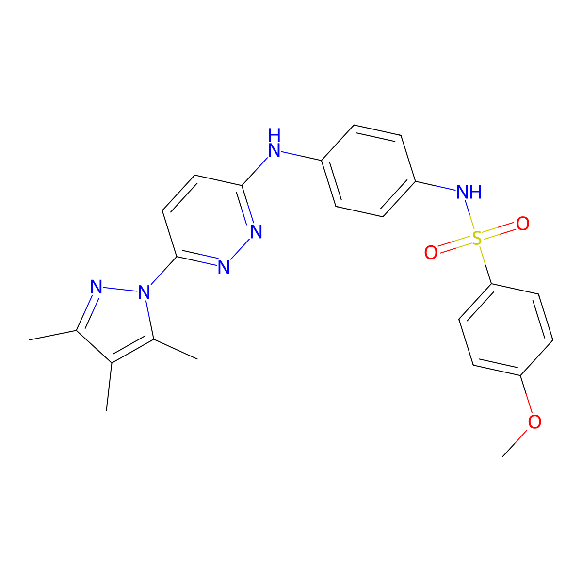 4-methoxy-N-(4-{[6-(3,4,5-trimethyl-1H-pyrazol-1-yl)pyridazin-3-yl]amino}phenyl)benzene-1-sulfonamide molecular structure, CAS 1014047-39-2