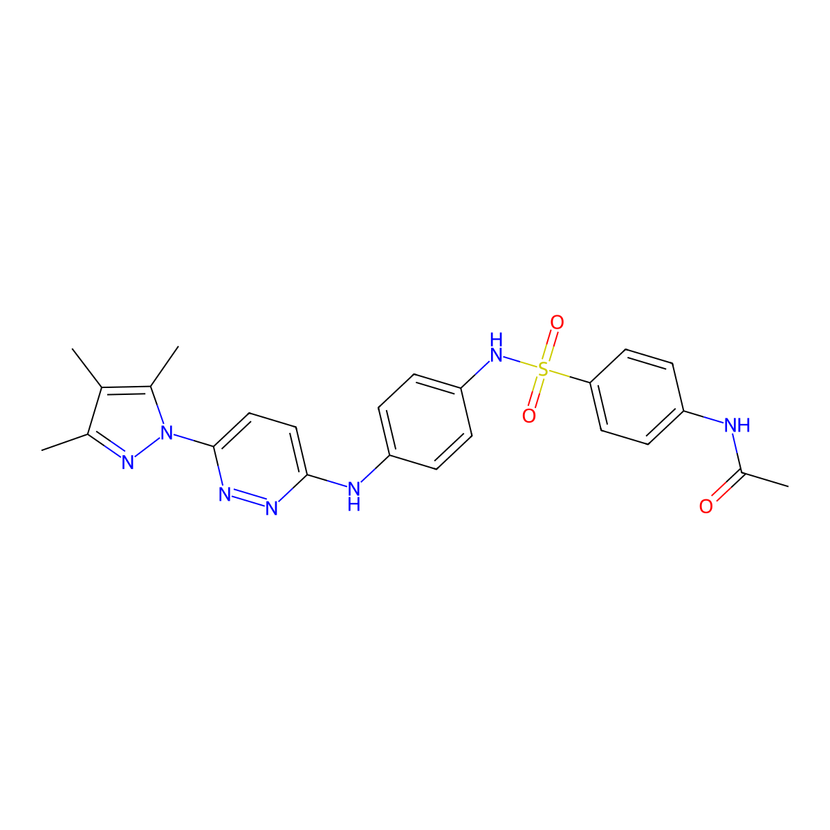 N-(4-(N-(4-((6-(3,4,5-trimethyl-1H-pyrazol-1-yl)pyridazin-3-yl)amino)phenyl)sulfamoyl)phenyl)acetamide molecular structure, CAS 1014048-53-3