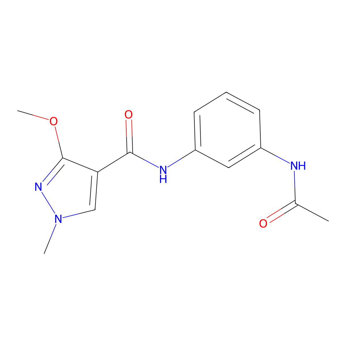 N-(3-acetamidophenyl)-3-methoxy-1-methyl-1H-pyrazole-4-carboxamide molecular structure, CAS 1014048-70-4