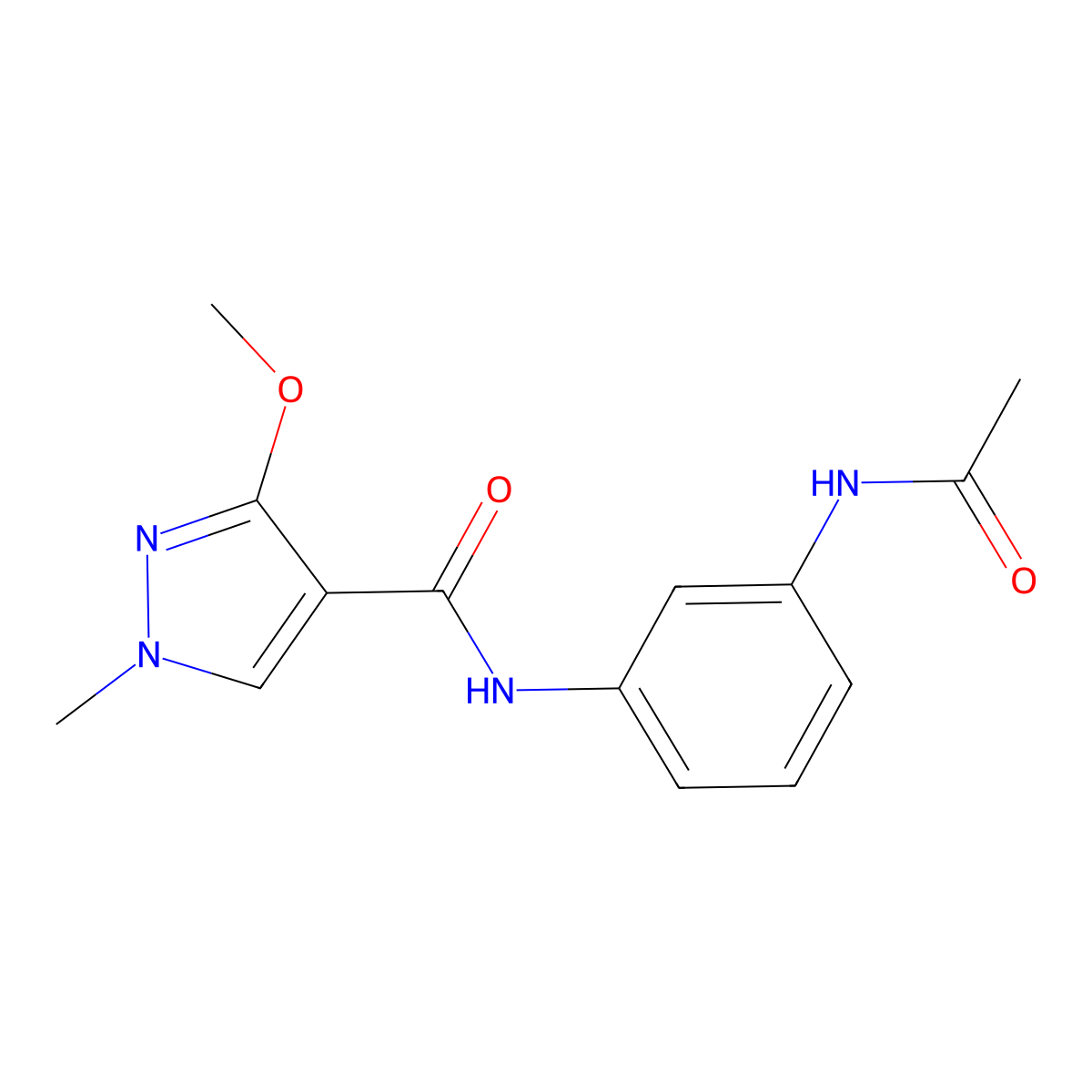 N-(3-acetamidophenyl)-3-methoxy-1-methyl-1H-pyrazole-4-carboxamide molecular structure, CAS 1014048-70-4