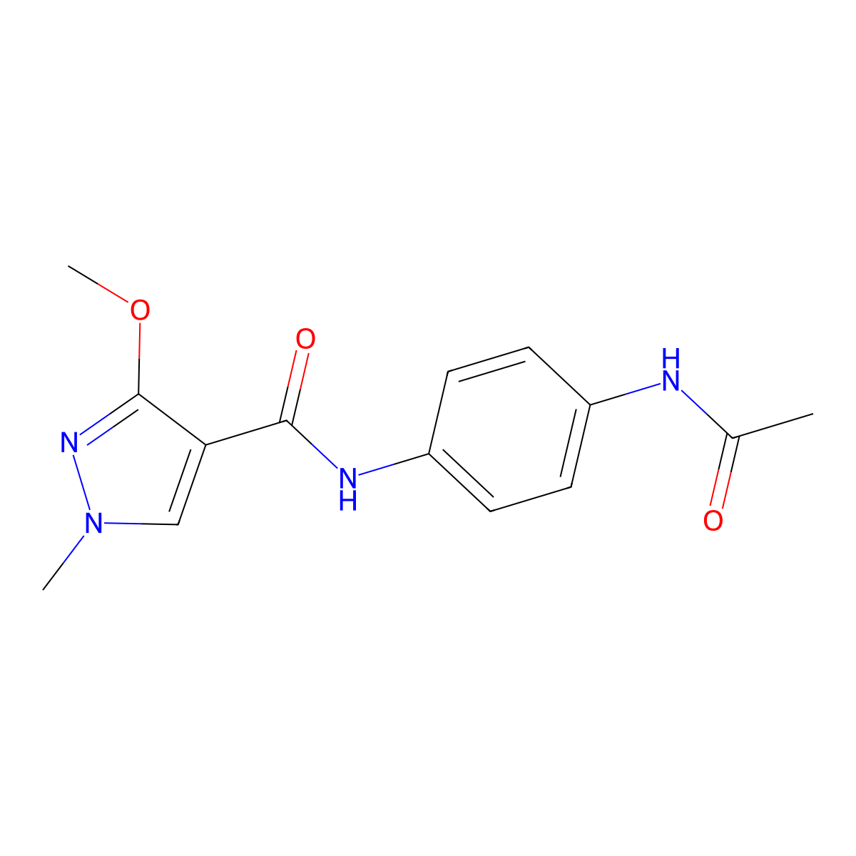 N-(4-acetamidophenyl)-3-methoxy-1-methyl-1H-pyrazole-4-carboxamide molecular structure, CAS 1014048-76-0