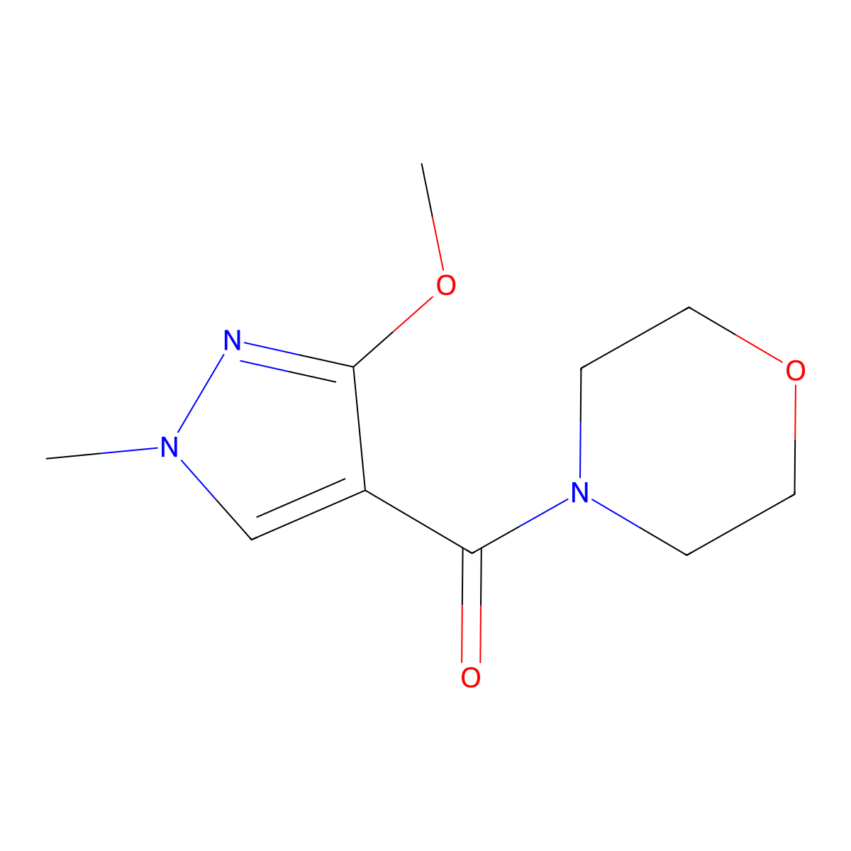 (3-methoxy-1-methyl-1H-pyrazol-4-yl)(morpholino)methanone molecular structure, CAS 1014049-00-3