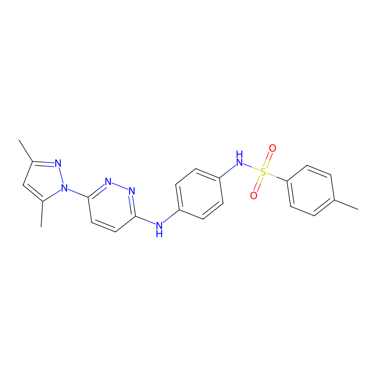 N-(4-((6-(3,5-dimethyl-1H-pyrazol-1-yl)pyridazin-3-yl)amino)phenyl)-4-methylbenzenesulfonamide molecular structure, CAS 1014049-45-6