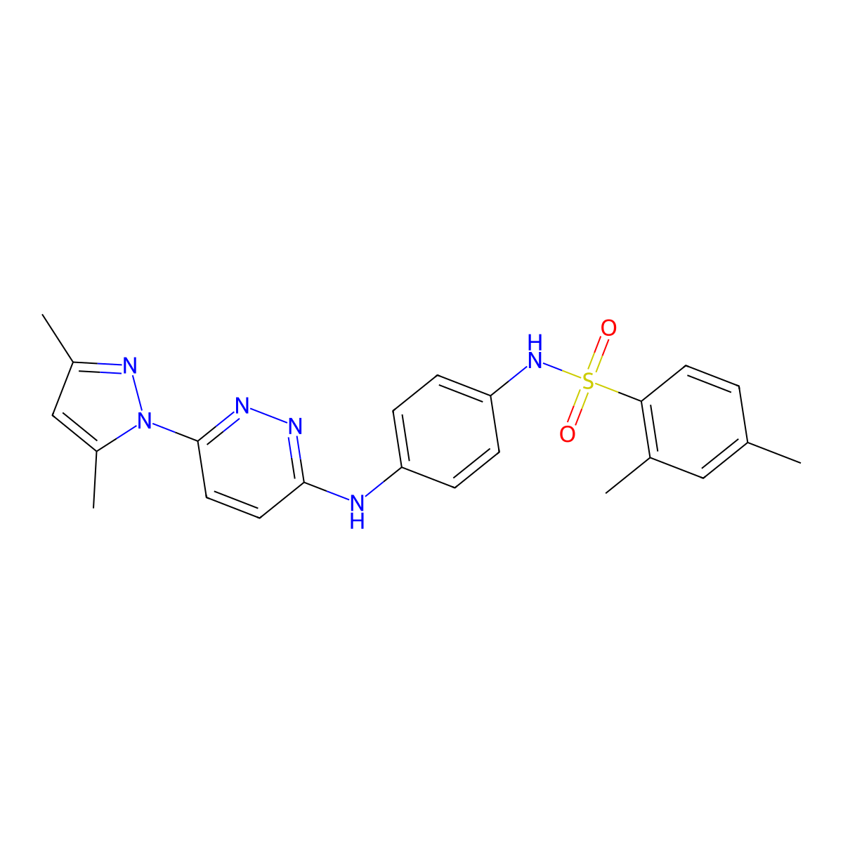 N-(4-((6-(3,5-dimethyl-1H-pyrazol-1-yl)pyridazin-3-yl)amino)phenyl)-2,4-dimethylbenzenesulfonamide molecular structure, CAS 1014049-50-3