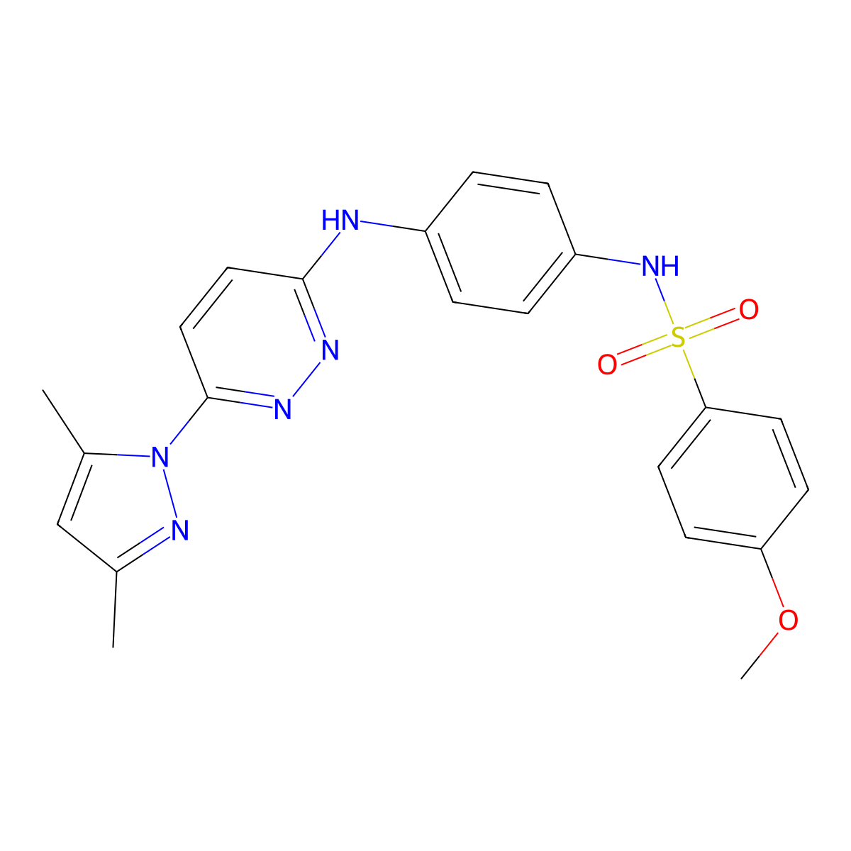 N-(4-((6-(3,5-dimethyl-1H-pyrazol-1-yl)pyridazin-3-yl)amino)phenyl)-4-methoxybenzenesulfonamide molecular structure, CAS 1014049-60-5