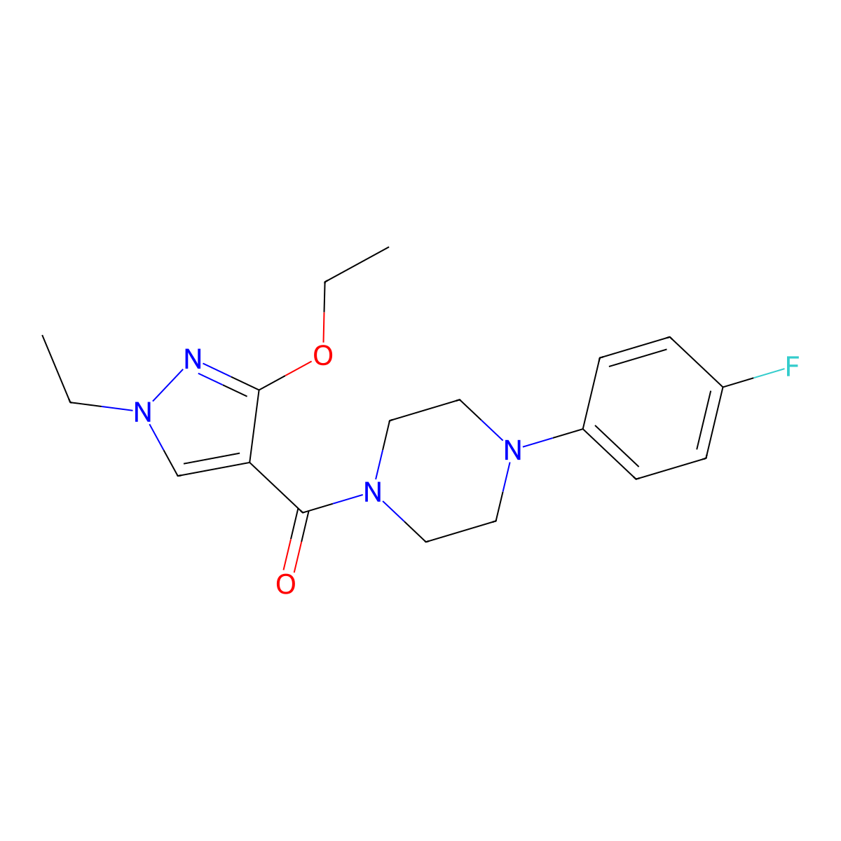 (3-ethoxy-1-ethyl-1H-pyrazol-4-yl)(4-(4-fluorophenyl)piperazin-1-yl)methanone molecular structure, CAS 1014049-68-3