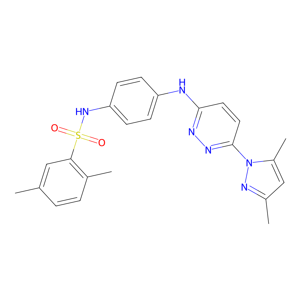 N-(4-((6-(3,5-dimethyl-1H-pyrazol-1-yl)pyridazin-3-yl)amino)phenyl)-2,5-dimethylbenzenesulfonamide molecular structure, CAS 1014049-69-4