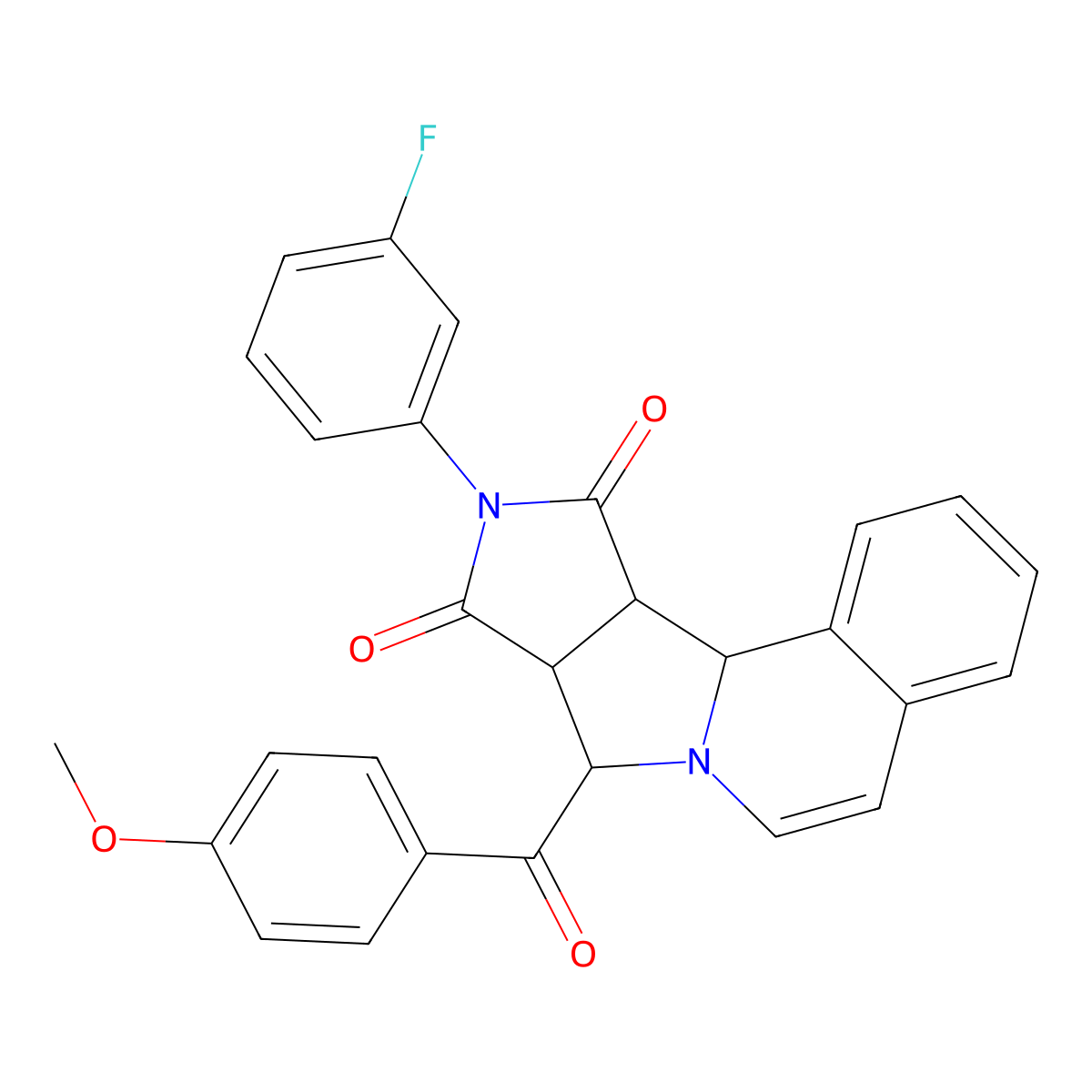 (11S,12R,16S)-14-(3-fluorophenyl)-11-(4-methoxybenzoyl)-10,14-diazatetracyclo[8.6.0.02,7.012,16]hexadeca-2,4,6,8-tetraene-13,15-dione molecular structure, CAS 1014060-76-4
