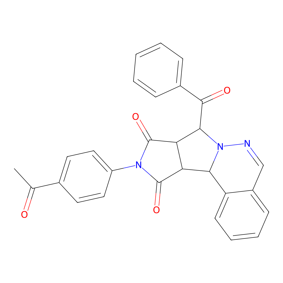 (1S,11S,12R,16S)-14-(4-acetylphenyl)-11-benzoyl-9,10,14-triazatetracyclo[8.6.0.02,7.012,16]hexadeca-2,4,6,8-tetraene-13,15-dione molecular structure, CAS 1014060-79-7