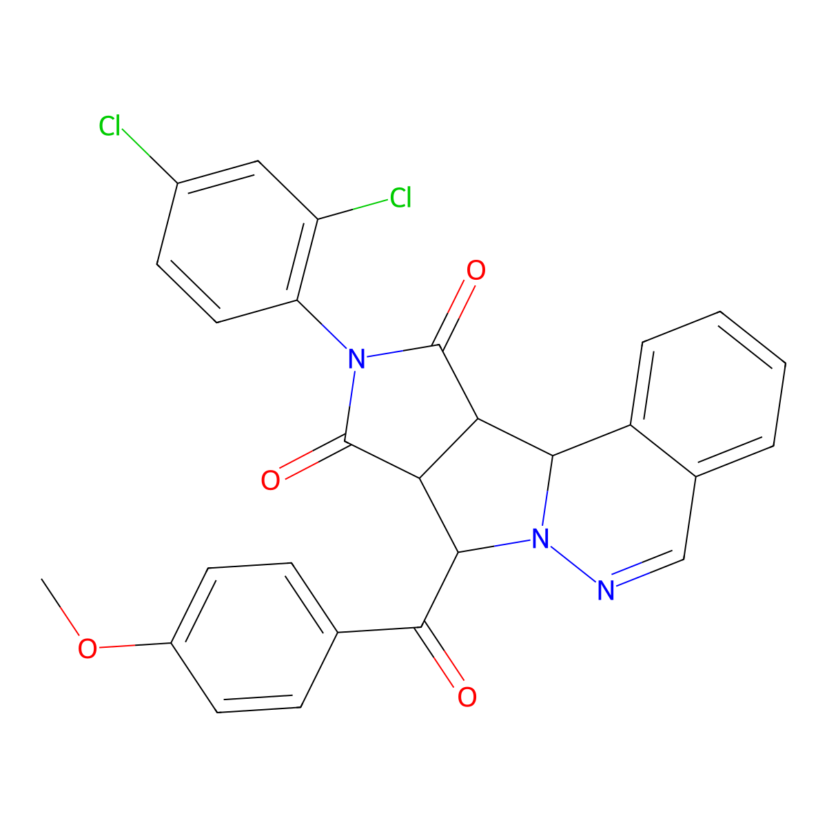 (11R,12S,16R)-14-(2,4-dichlorophenyl)-11-(4-methoxybenzoyl)-9,10,14-triazatetracyclo[8.6.0.02,7.012,16]hexadeca-2,4,6,8-tetraene-13,15-dione molecular structure, CAS 1014060-81-1