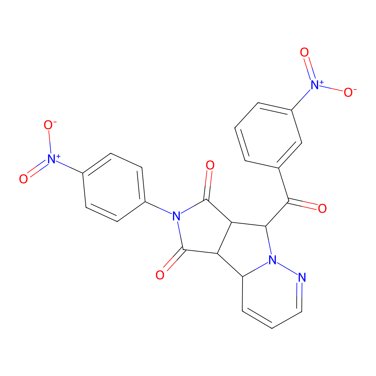 (1S,2R,6S,7R)-7-(3-nitrobenzoyl)-4-(4-nitrophenyl)-4,8,9-triazatricyclo[6.4.0.02,6]dodeca-9,11-diene-3,5-dione molecular structure, CAS 1014061-79-0