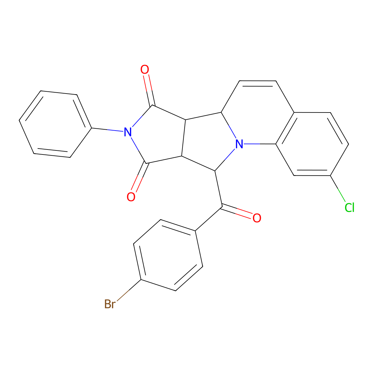 (10R,11S,15R,16S)-16-(4-bromobenzoyl)-4-chloro-13-phenyl-1,13-diazatetracyclo[8.6.0.02,7.011,15]hexadeca-2,4,6,8-tetraene-12,14-dione molecular structure, CAS 1014062-00-0