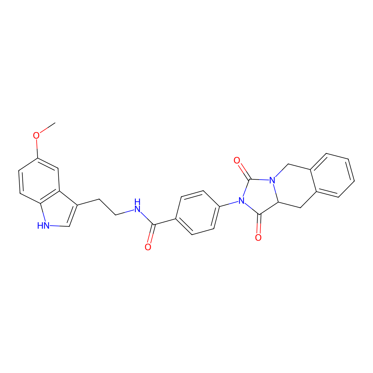 4-[(10aS)-1,3-dioxo-10,10a-dihydro-5H-imidazo[1,5-b]isoquinolin-2-yl]-N-[2-(5-methoxy-1H-indol-3-yl)ethyl]benzamide molecular structure, CAS 1014062-74-8