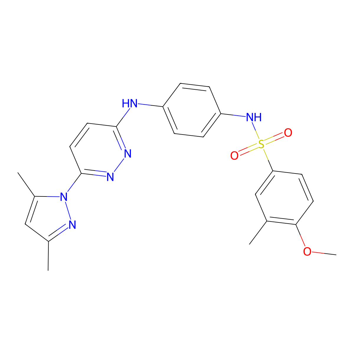N-(4-((6-(3,5-dimethyl-1H-pyrazol-1-yl)pyridazin-3-yl)amino)phenyl)-4-methoxy-3-methylbenzenesulfonamide molecular structure, CAS 1014066-75-1