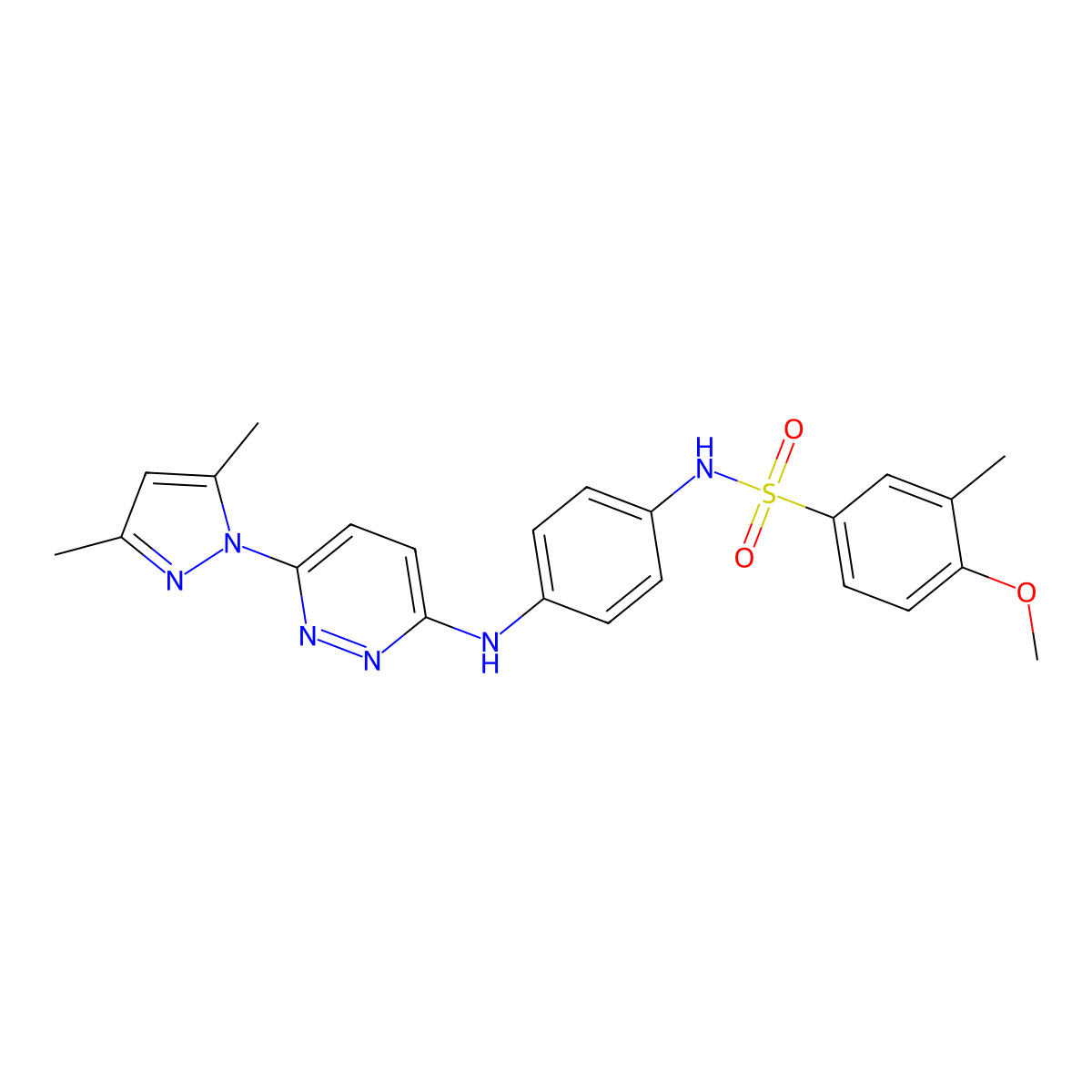 N-(4-((6-(3,5-dimethyl-1H-pyrazol-1-yl)pyridazin-3-yl)amino)phenyl)-4-methoxy-3-methylbenzenesulfonamide molecular structure, CAS 1014066-75-1