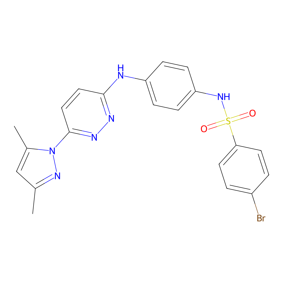 4-bromo-N-(4-((6-(3,5-dimethyl-1H-pyrazol-1-yl)pyridazin-3-yl)amino)phenyl)benzenesulfonamide molecular structure, CAS 1014066-86-4