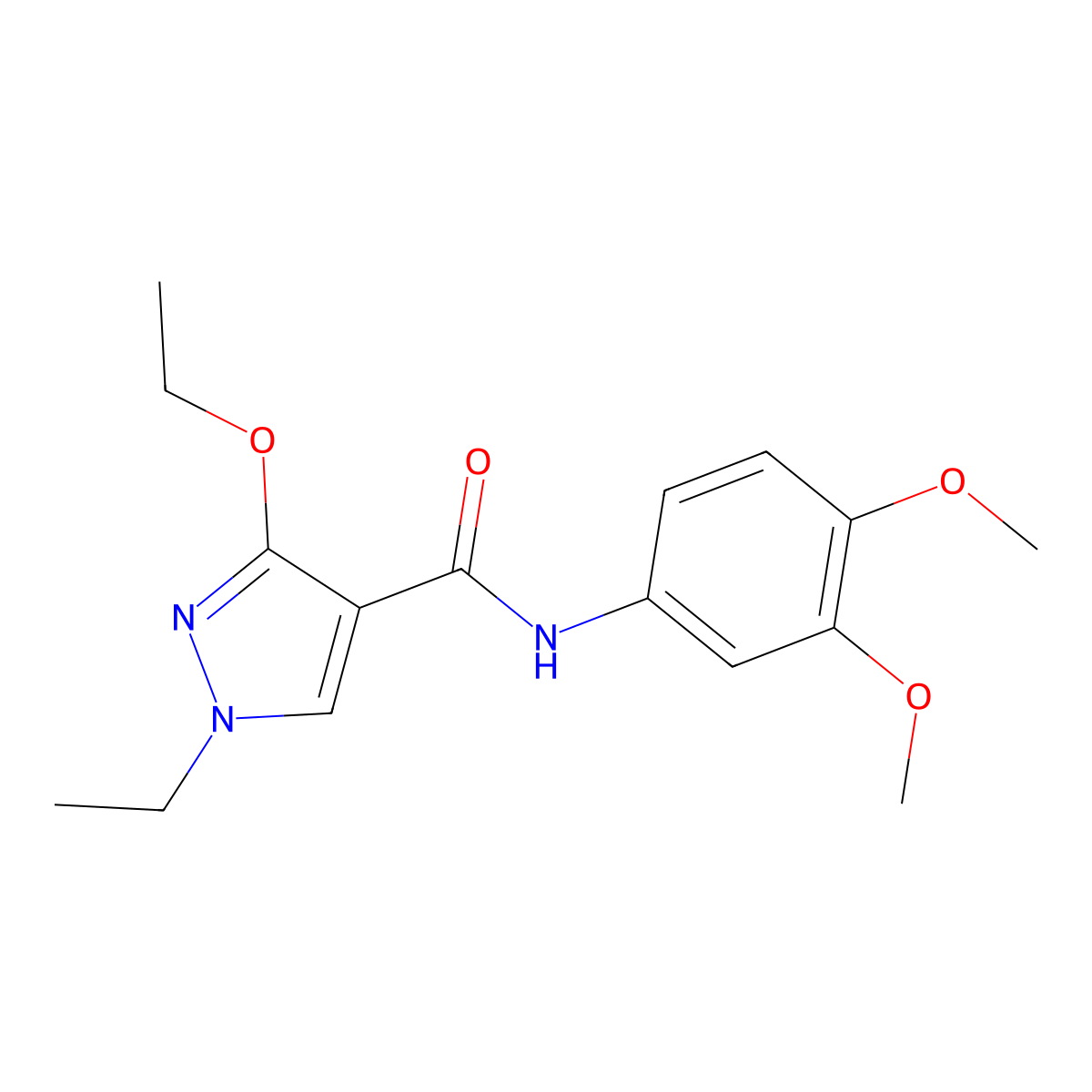 N-(3,4-dimethoxyphenyl)-3-ethoxy-1-ethyl-1H-pyrazole-4-carboxamide molecular structure, CAS 1014067-53-8