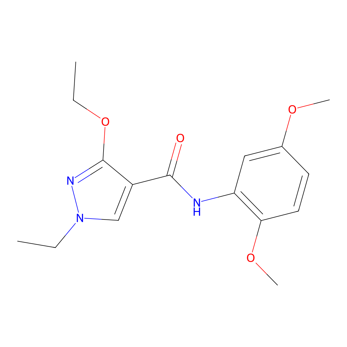 N-(2,5-dimethoxyphenyl)-3-ethoxy-1-ethyl-1H-pyrazole-4-carboxamide molecular structure, CAS 1014067-81-2