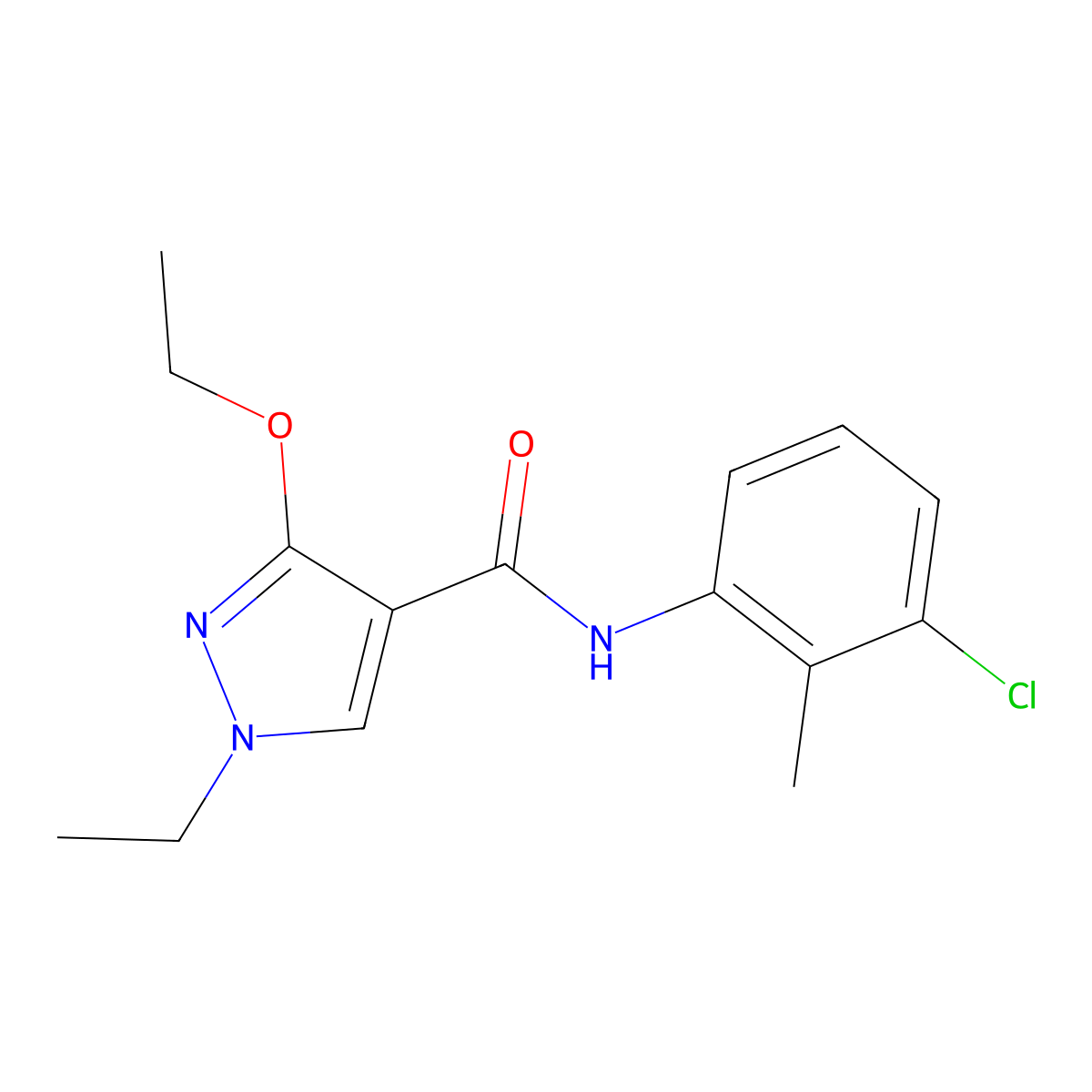 N-(3-chloro-2-methylphenyl)-3-ethoxy-1-ethyl-1H-pyrazole-4-carboxamide molecular structure, CAS 1014068-06-4