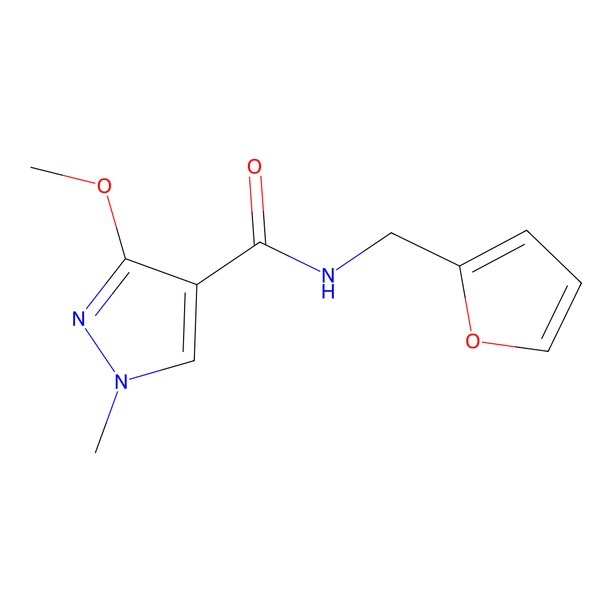 N-(furan-2-ylmethyl)-3-methoxy-1-methyl-1H-pyrazole-4-carboxamide molecular structure, CAS 1014069-26-1