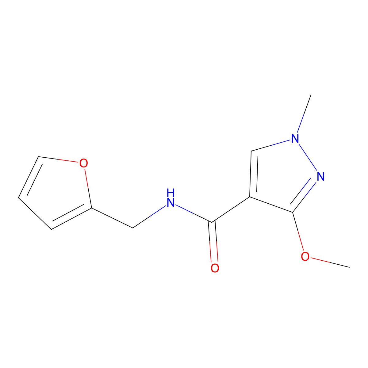 N-(furan-2-ylmethyl)-3-methoxy-1-methyl-1H-pyrazole-4-carboxamide molecular structure, CAS 1014069-26-1