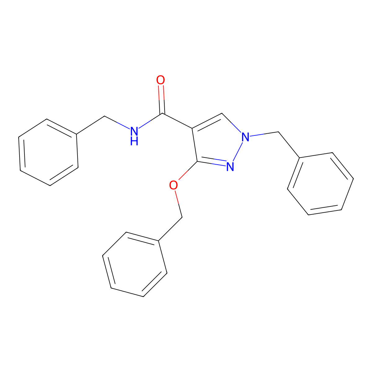 N,1-dibenzyl-3-(benzyloxy)-1H-pyrazole-4-carboxamide molecular structure, CAS 1014069-29-4