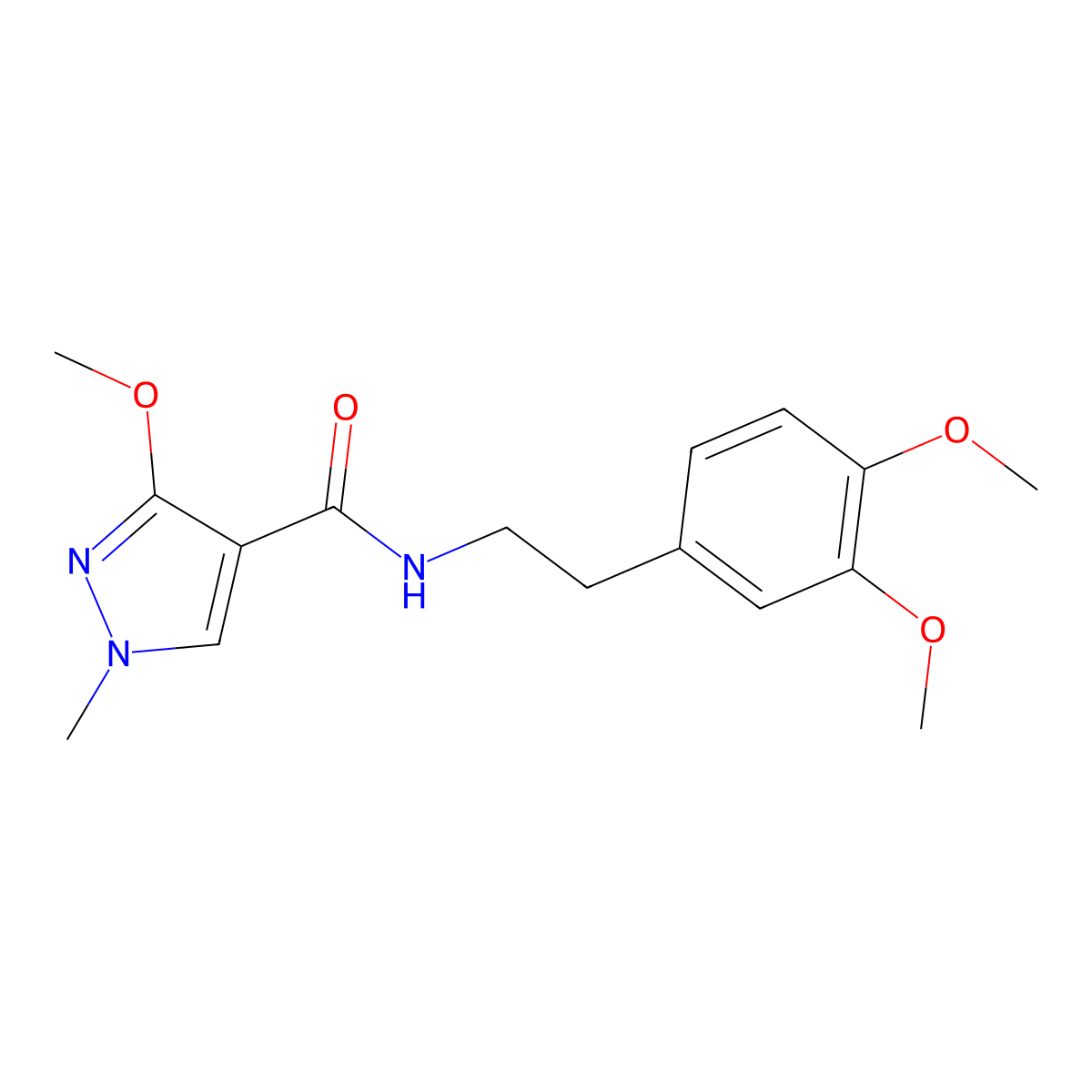 N-(3,4-dimethoxyphenethyl)-3-methoxy-1-methyl-1H-pyrazole-4-carboxamide molecular structure, CAS 1014069-95-4